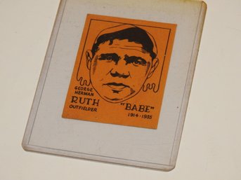 Unknown Babe Ruth Card Possible Commemorative Of Death ??? On Old Paper