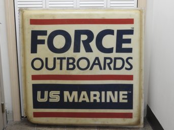 Huge 48 X 48 Vintage Force Outboards US Marine Advertising Plastic Sign