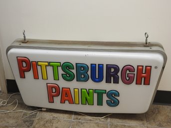 Huge Vintage 5 Foot Pittsburgh Paint Double Sided Lighted Sign