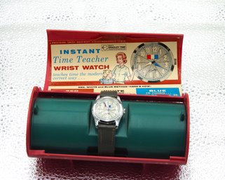 Lot # 72 Old Ladies Bradley Time Teacher Watch In Original Case