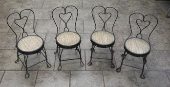 Early Cast Iron Small Child Size Ice Cream Parlor Chairs