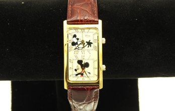 Lot # 76 Vintage 2 Time Zone Walt Disney Mickey Mouse Watch