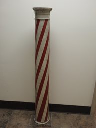 Old Wooden Painted Barbers Shop Pole Great Look 60 Inches Tall