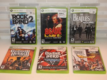 Lot Of Xbox 350 Rock Band & Guitar Hero Video Games