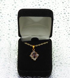 Lot # 128 Gorgeous Amethyst Ladies Necklace In Box