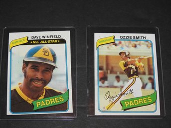 1980 Topps Dave Winfield & Ozzie Smith Baseball Cards
