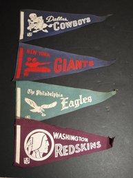 Rare Lot Of 1960s Felt Football Pennants Cowboys Giants Eagles Redskins