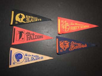 Rare Lot Of 1960s Felt Football Pennants 49ers Rams Bears & More