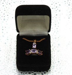 Lot # 145 Gorgeous Amethyst Ladies Ring & Necklace In Box