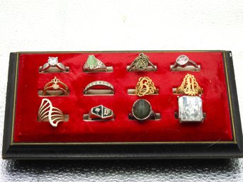 Estate Found Jewelry Ring Lot With Display Ring Sizes Are All Different