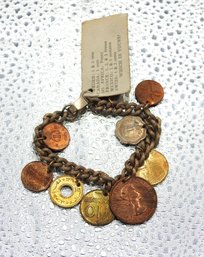 Lot # 162 Cool Ladies Foreign Coin Charm Bracelet