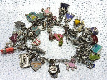 Lot # 165 Ladies Charm Bracelet LOADED With Charms