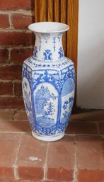 A Six Panel Blue & White Chinese Porcelain Vase