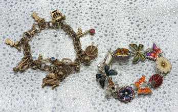 Lot # 176 Lot Of 2 Ladies Charm Bracelets