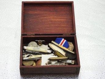 HUGE Lot Of Vintage Smalls Knives Coins Pins & More
