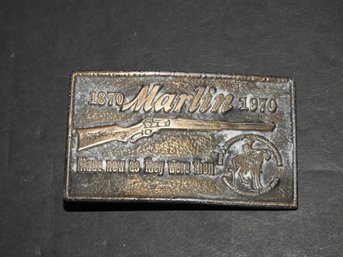 Tiffany Studio Bronze Marlin Rifles Belt Buckle