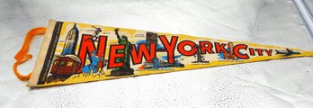 1960s 25 Inch New York Felt Banner NY Yankees NY Mets Empire State Building