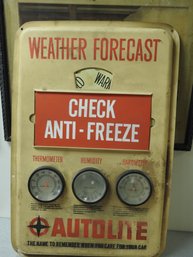 20 X 30 1960s Autolite Weather Forecast Mechanical Plastic Advertising Sign