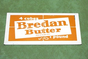 Vintage Metal Bredan Butter Advertising Sign