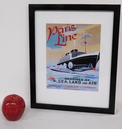 Art Deco Styled Paris Line Steamship Company Framed Poster