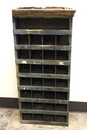 Antique Green Country Store Parts Or Tool Cabinet - Believed To Have Been Used In Ford Dealership