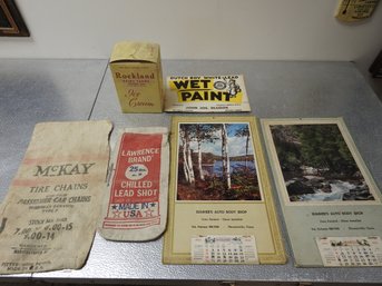 Nice Lot Of 1960s Advertising Items Calenders Wet Paint Sign & More