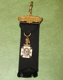 Antique Fraternal Massachusetts Medal Watch Fob With Knight