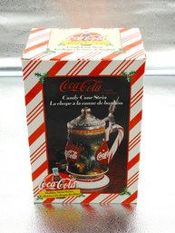 In Box Coca Cola Christmas Candy Cane Beer Stein