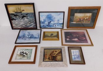 A Mixed Lot Of Framed Prints MCM To Modern