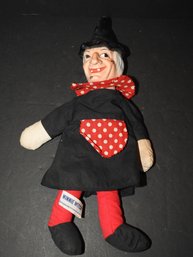 1966 Winnie The Witch Rubber Head Plush Knickerbocker Toy