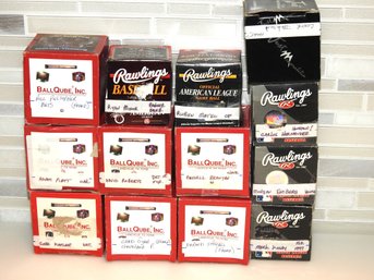 Lot Of 12 Baseballs Signed By MLB Players They Are Noted On Box  NO COA