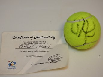 Rafeal Nadal Signed Tennis Ball With COA