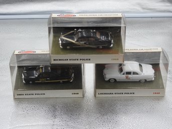 Lot CC3 Of 1/43 State Trooper Police Diecast Cars White Rose Collectibles