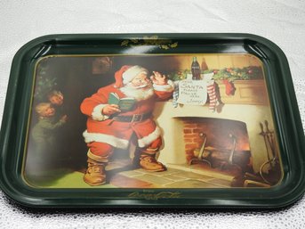 Coca Cola Santa Claus Metal Christmas Serving Tray