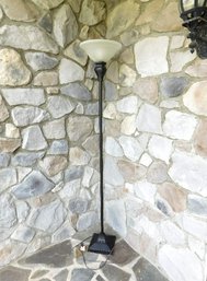 Black Finish With White Opaline Shade Floor Lamp, Working