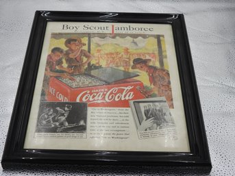 Old Coca Cola Boys Scouts Advertising In Frame