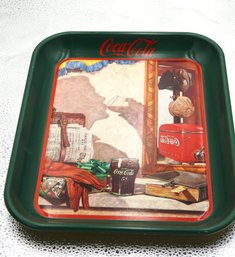 Vintage Coca Cola Reflections In The Mirror Metal Serving Tray