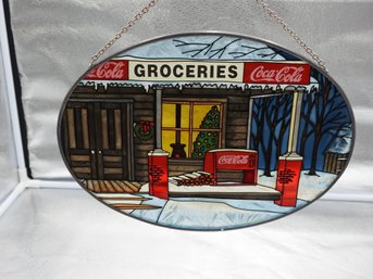 Nice Looking Coca Cola Stai Glass Window Hanger