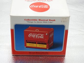 Never Used Vintage Diecast Coca Colar Cooler Musical Bank