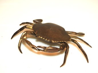 Vintage 8 Inch Brass Crab Ashtray