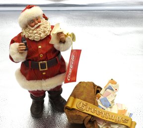 Vintage Coca Cola Santa Claus & Christmas Gifts Figurine