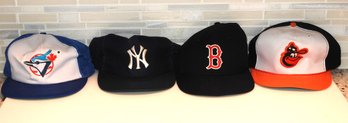 Lot 4 1980s Yankees Blue Jays Red Sox Orioles Baseball Caps