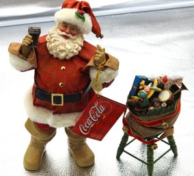 Vintage Coca Cola Santa Claus & Toys Christmas Figurine