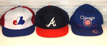 Lot 5  1980s Expos Braves Cubs Baseball Caps