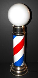 27 Inch Barber Pole Table Lamp With Rotating Stripes