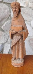A Hand Carved Wooden Statue Of Jesus