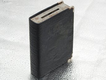 Old Metal Book Bank With Key