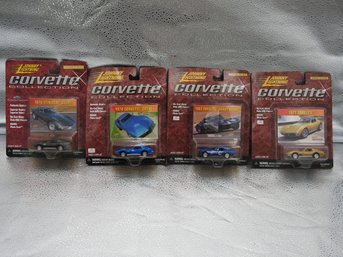 D26 Lot Of 4 Johnny Lightning Corvette Diecast Cars