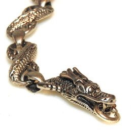 925 Silver Heavy Mens Dragon Bracelet - Very Cool Piece