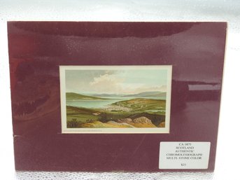 Circa 1875 Scotland Authentic Chromolitho Lakeview Scene